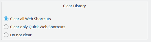 Configure history clearing