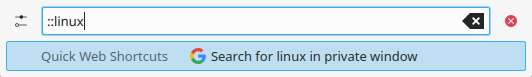 Search in private window