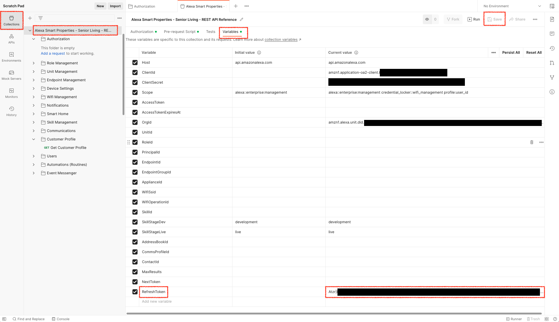 Add Refresh Token as Collection Variable