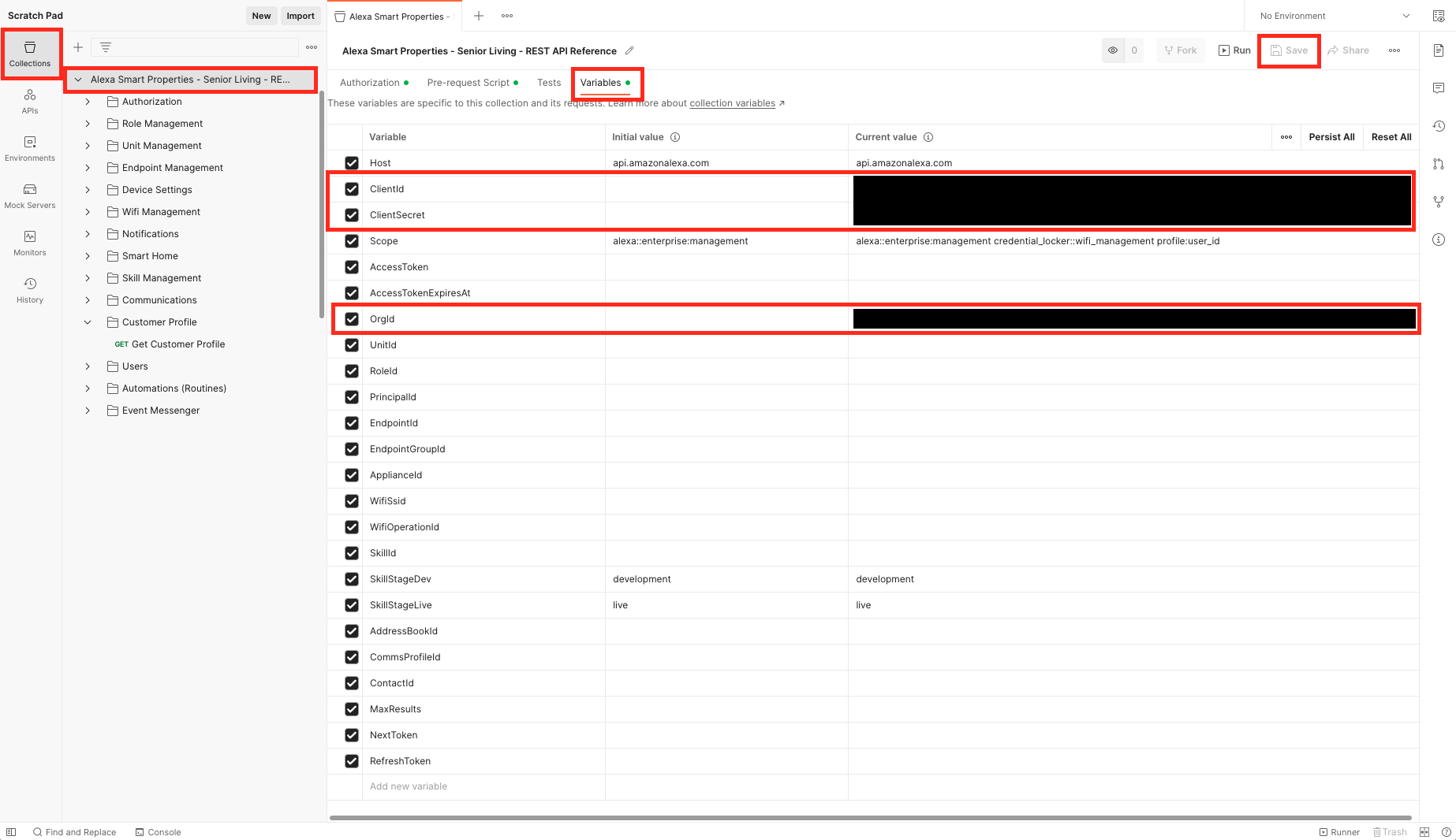 Collection Variables Setup