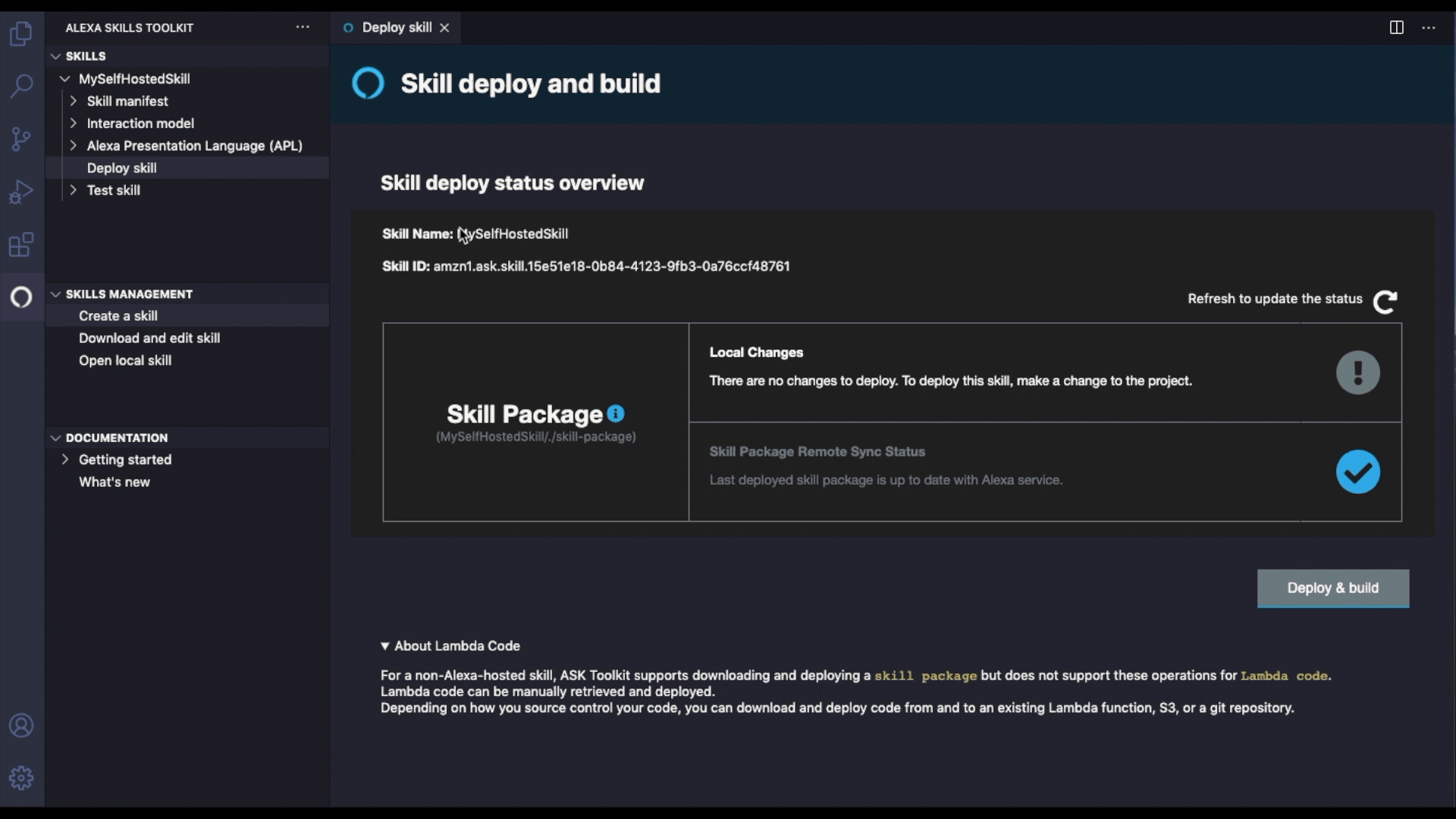 Deploy self hosted skill