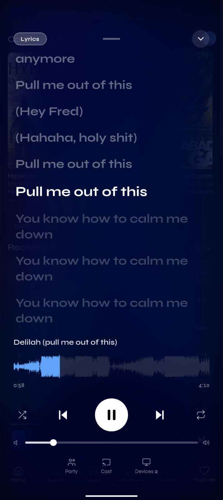 Orb Mobile Lyrics UI