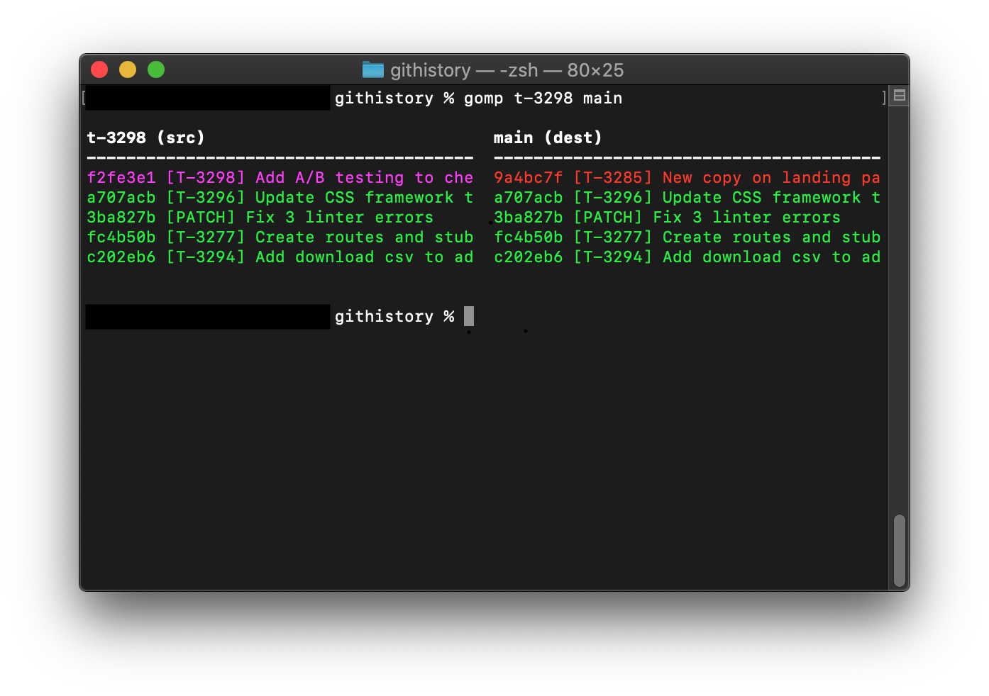 Results of GOMP: feature branch vs main