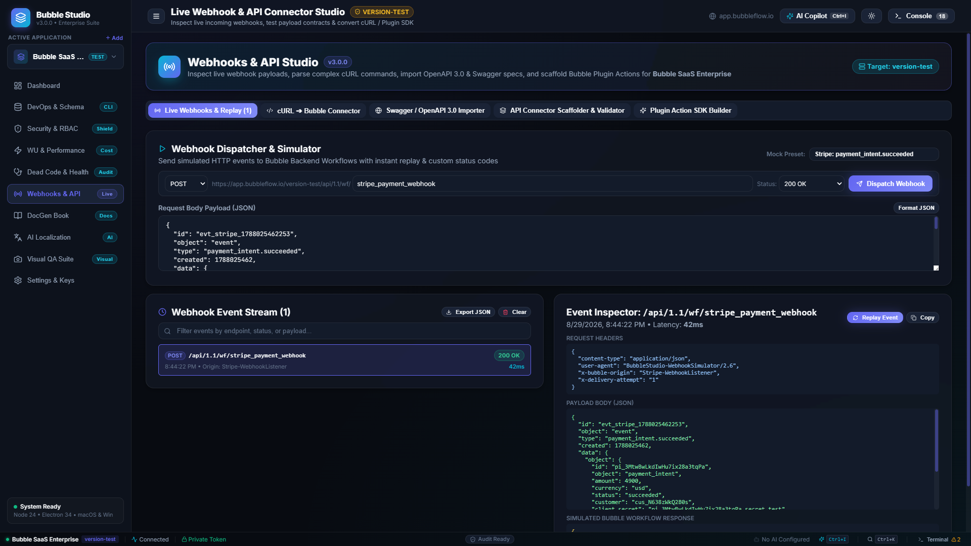 Webhooks & API Studio