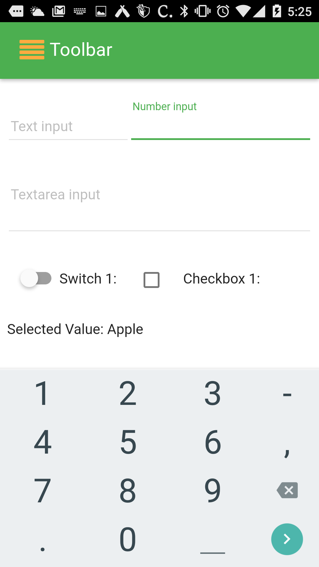 A Form running in Android