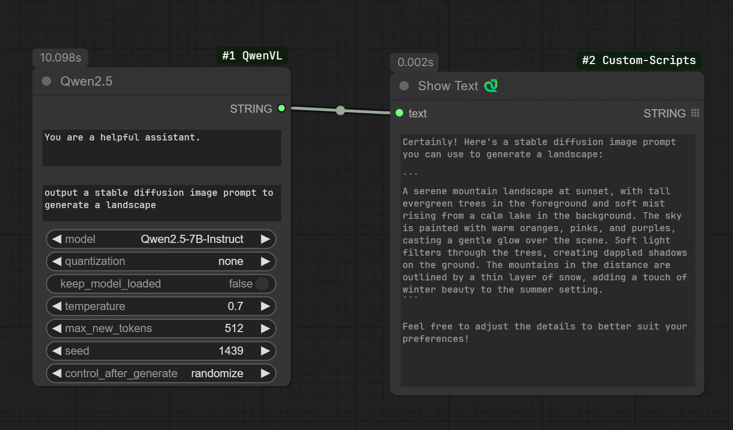 Qwen text workflow