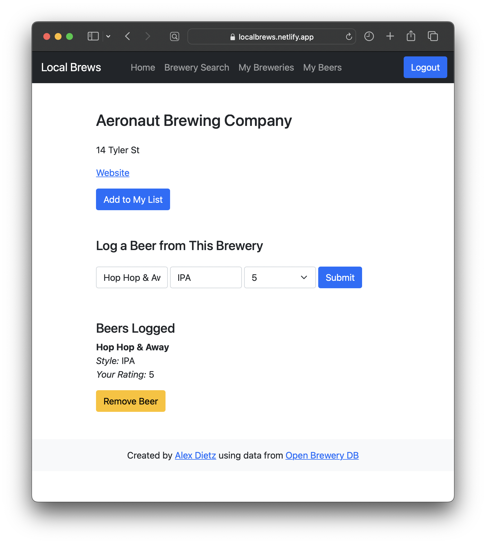 GitHub - alexdietz1988/LocalBrews: A React/Redux app where users can ...