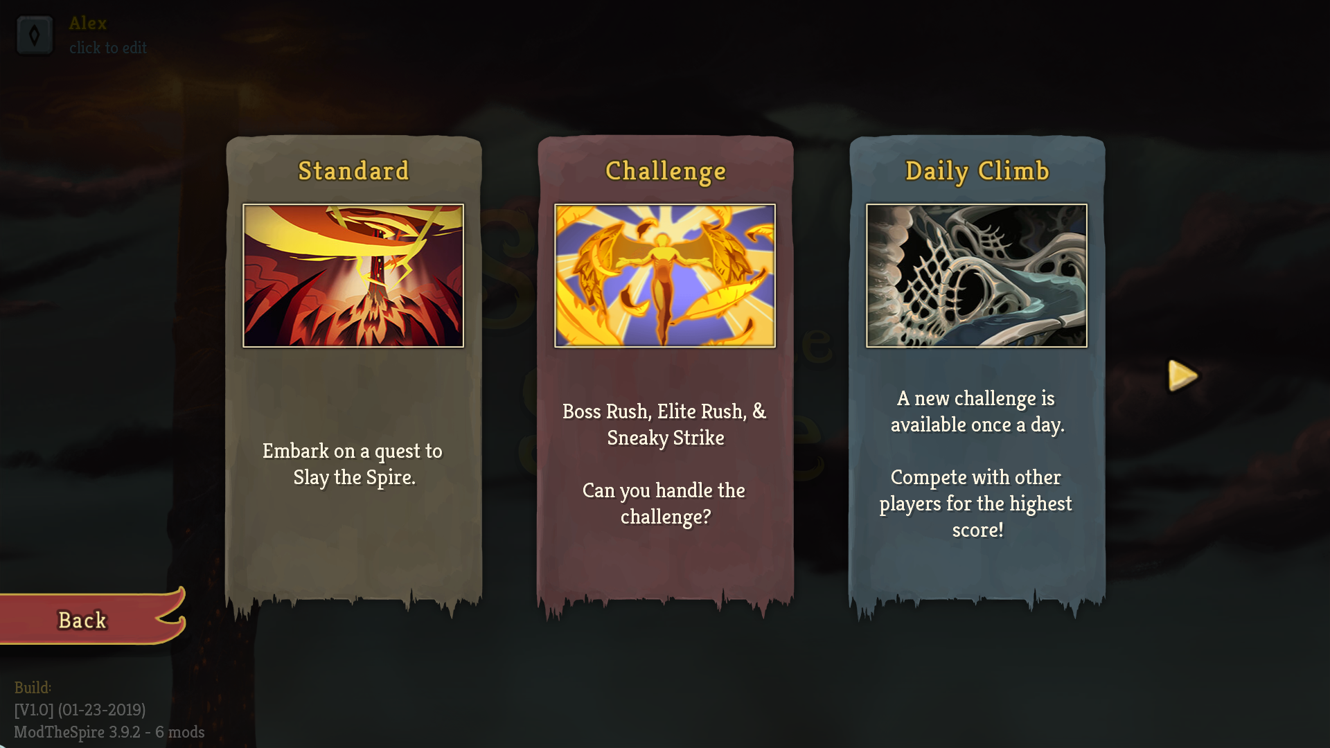 Challenge the Spire Main Menu