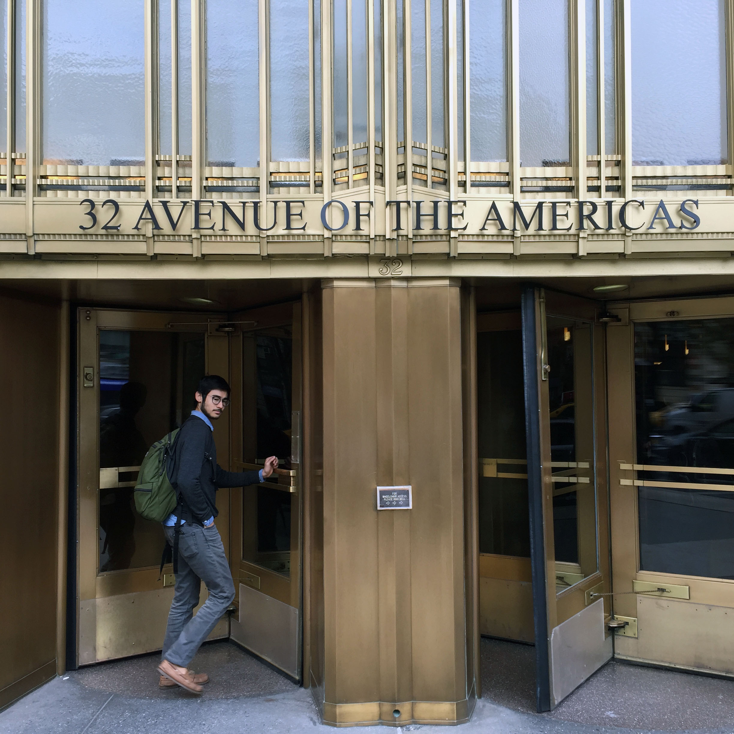 Dan entering the building