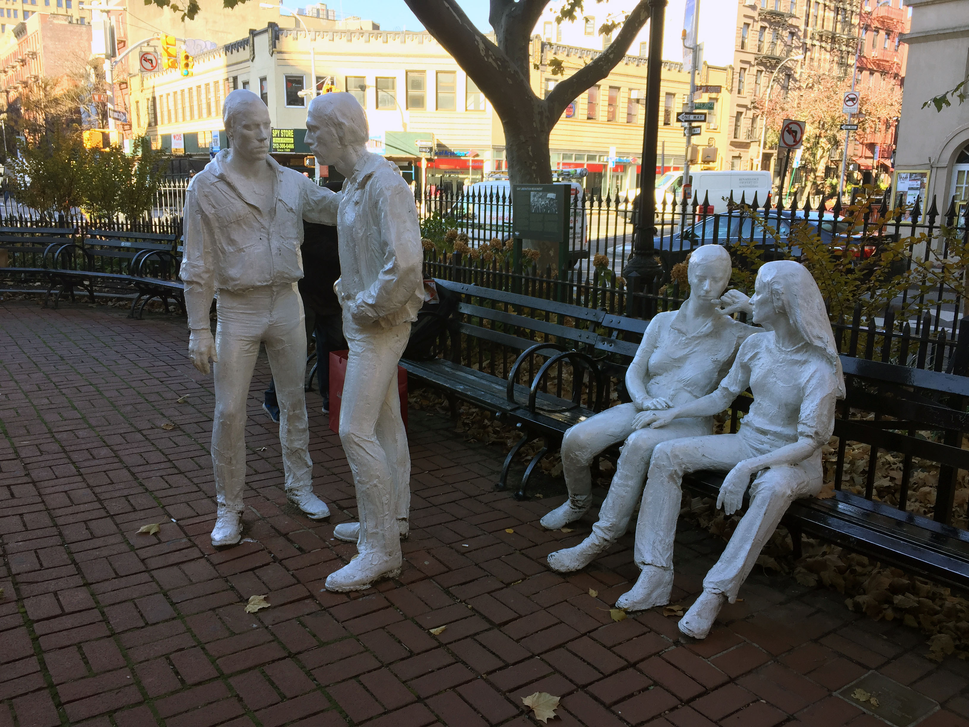 white statues