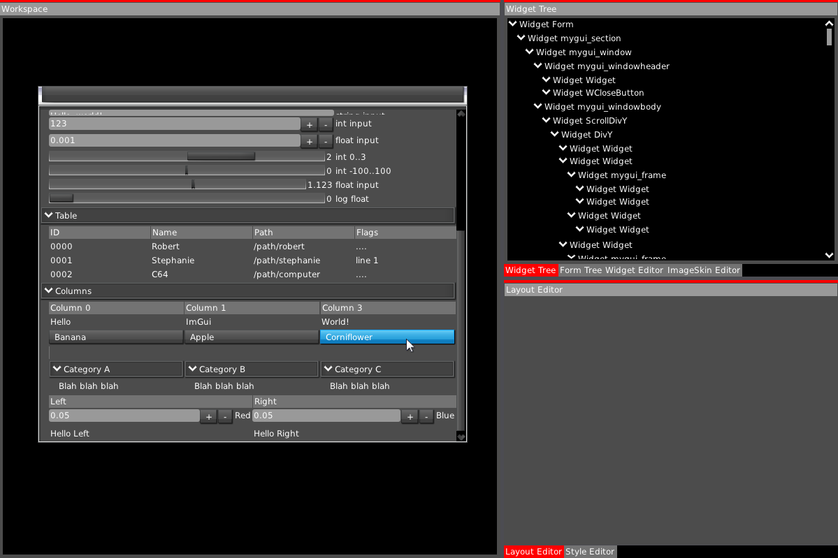 screenshot of the WIP editor for kiUi