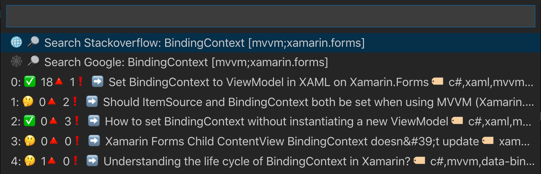 Stackoverflow Tags Search Demo