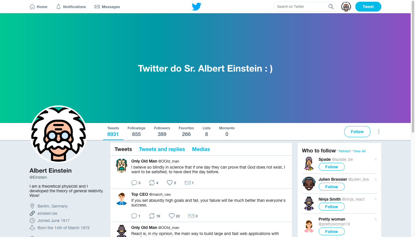 View Template - Twitter com CSS Flexbox