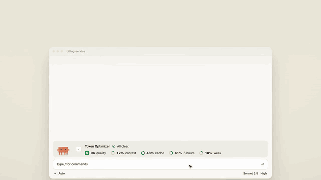 token-optimizer running in Claude Code