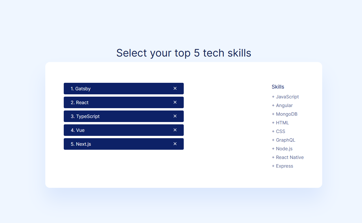 Sortable List Component Screenshot