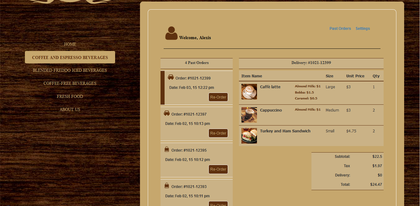 GitHub - alexis1117/CoffeeShop: Online Order Website for CoffeeShop ...