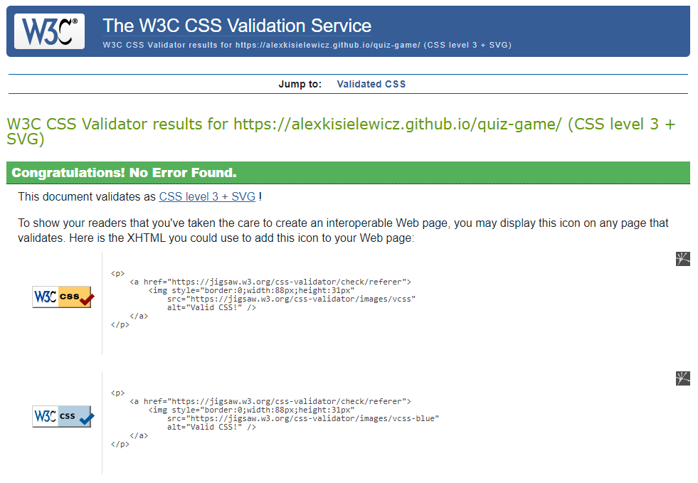 Validator CSS