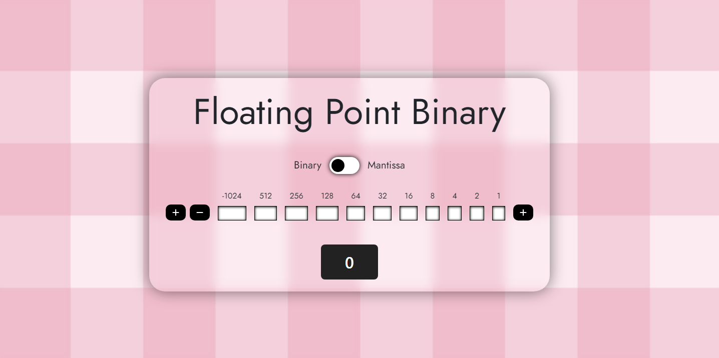 desktop version of the floating point binary calculator