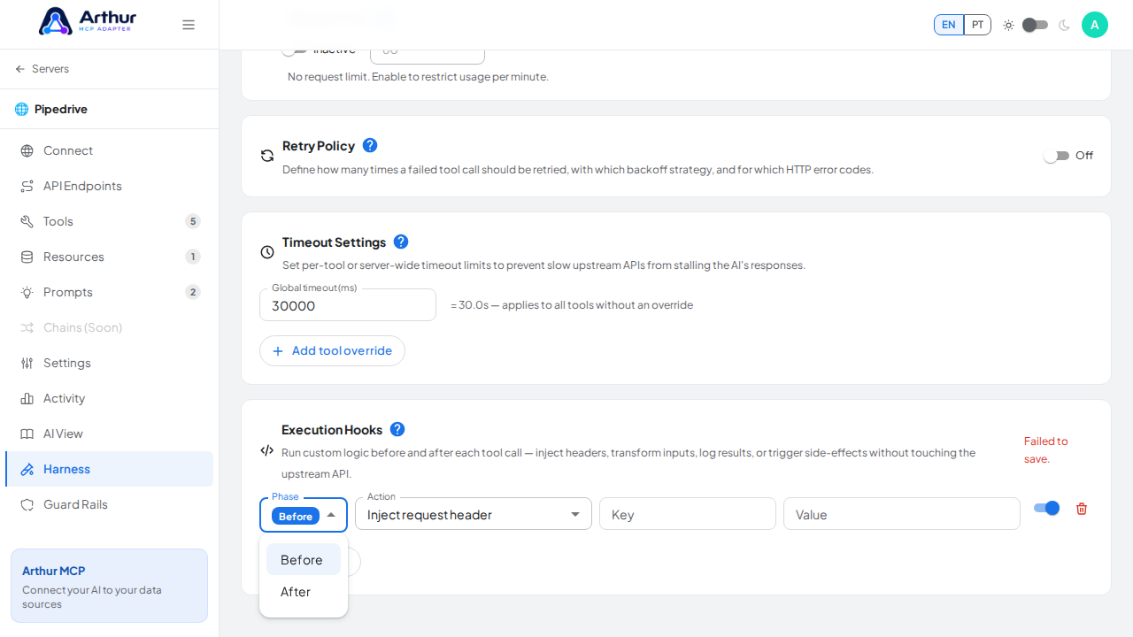 Open the execution phase selector