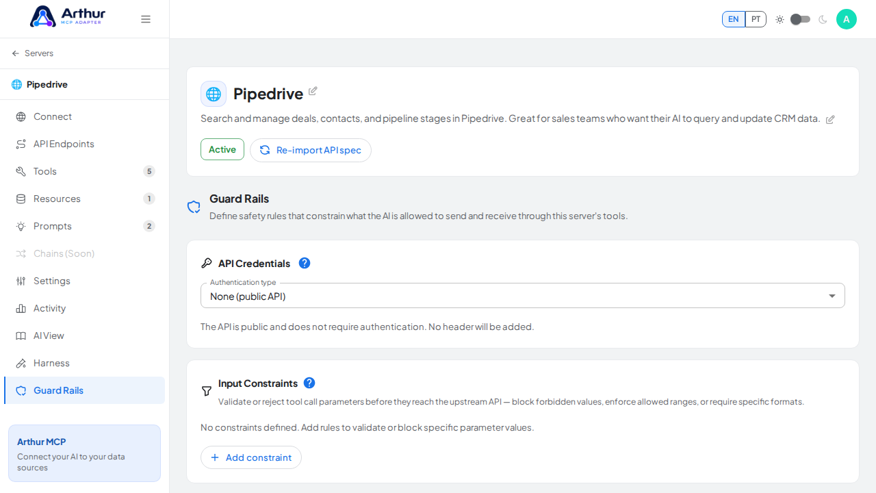 Bring the Input Constraints panel into the screenshot viewport