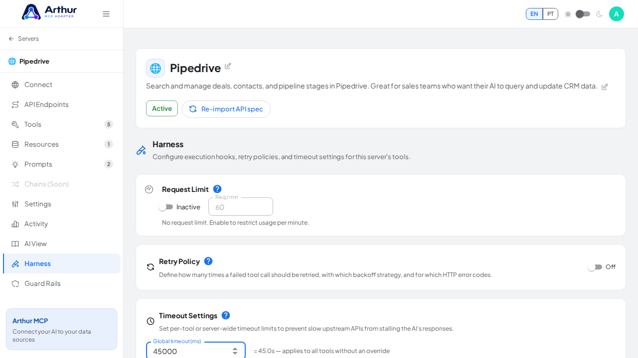Set a demonstrative global timeout for every tool