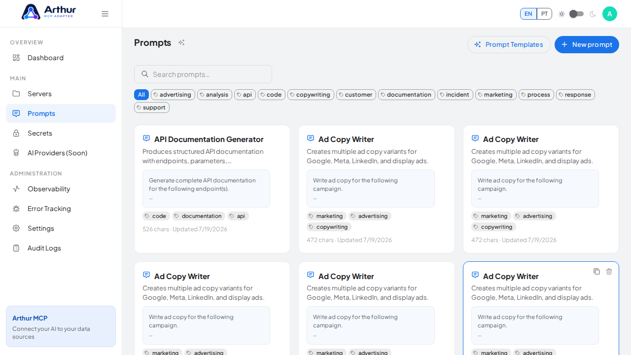 Create the API Documentation Generator prompt in the shared library