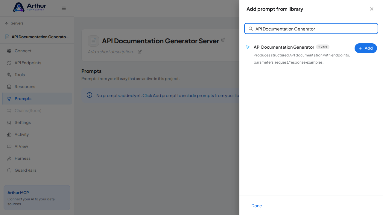 Search the library for the API Documentation Generator prompt