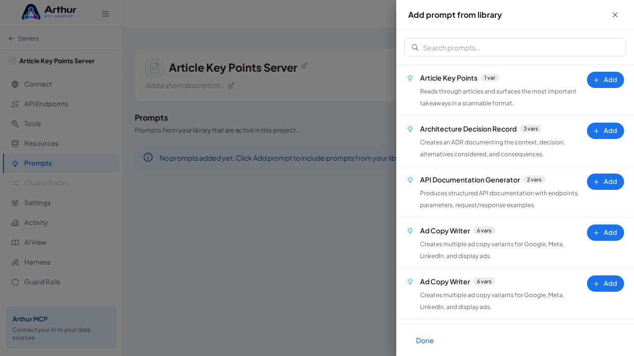 Open the prompt-library picker