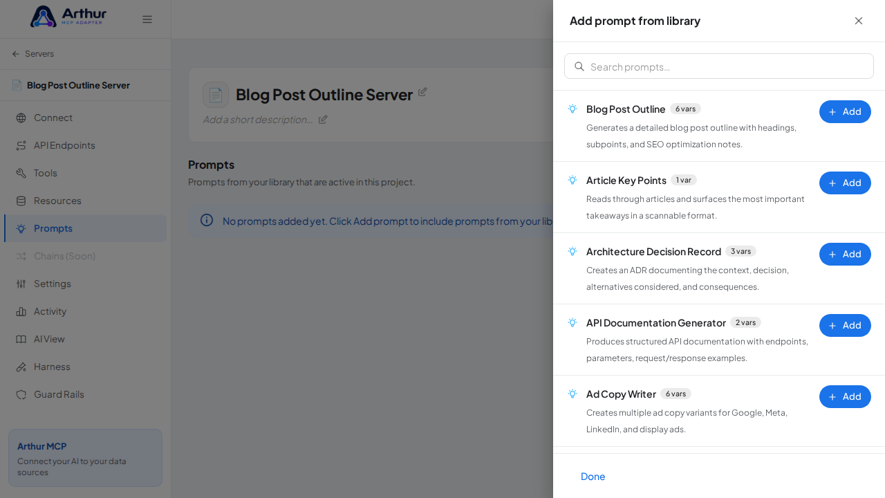 Open the prompt-library picker