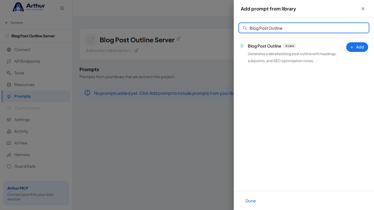 Search the library for the Blog Post Outline prompt
