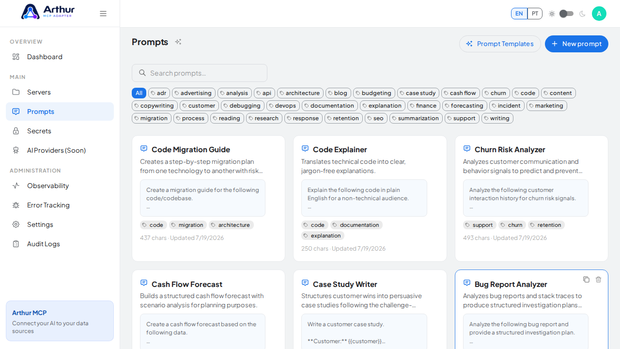 Create the Code Migration Guide prompt in the shared library