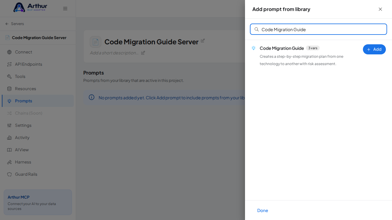 Search the library for the Code Migration Guide prompt
