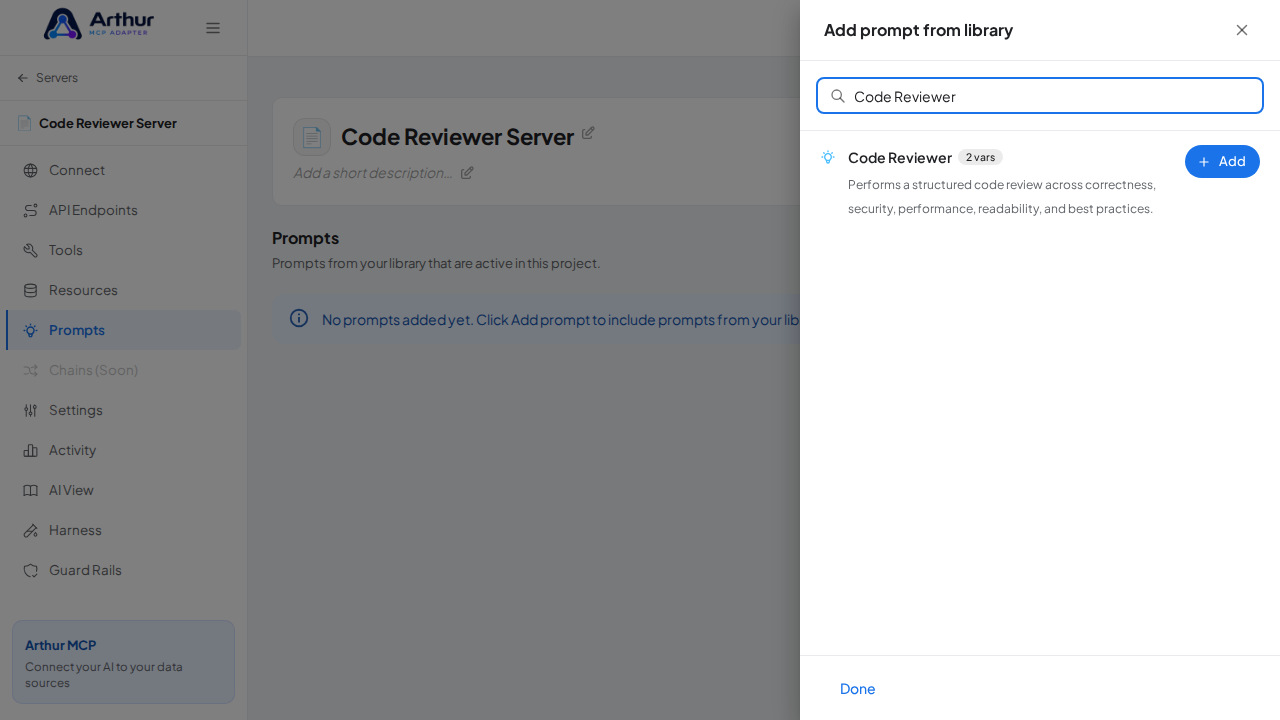 Search the library for the Code Reviewer prompt