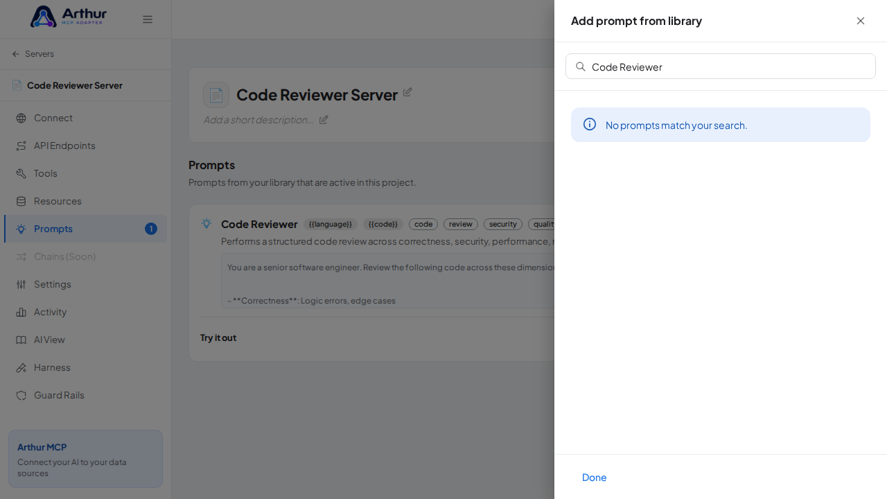 Link the Code Reviewer prompt to the server