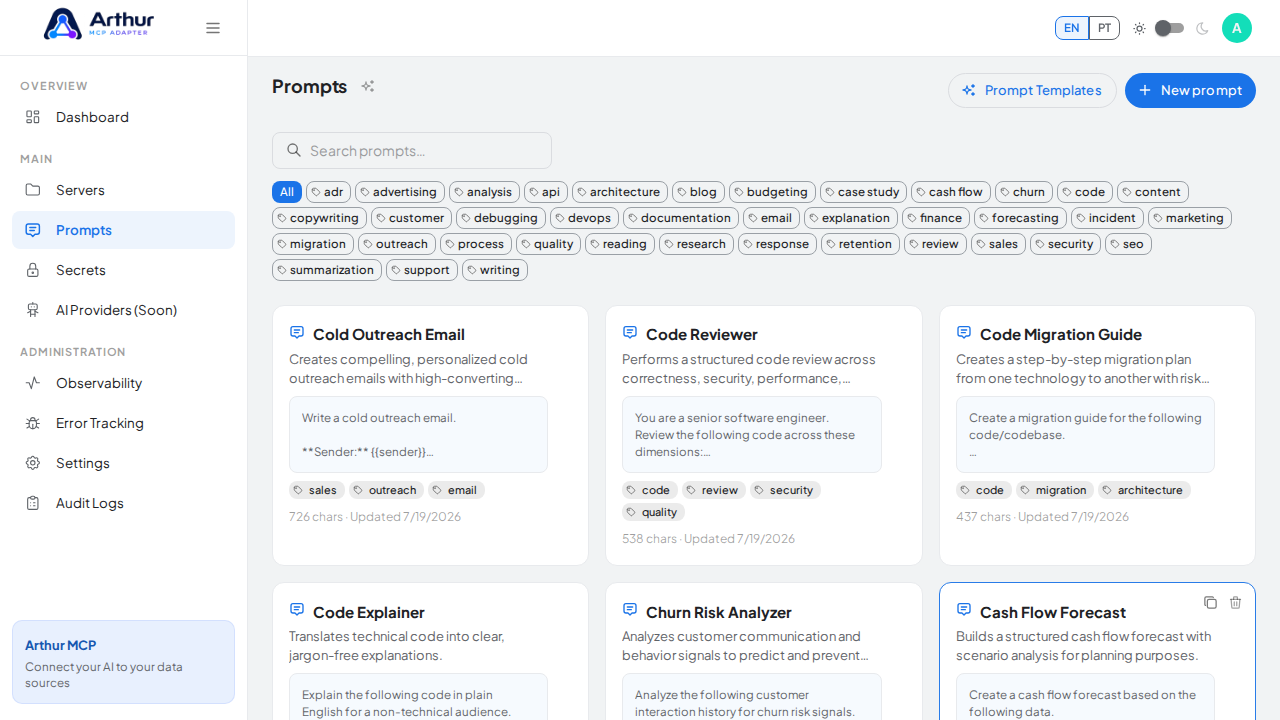 Create the Cold Outreach Email prompt in the shared library