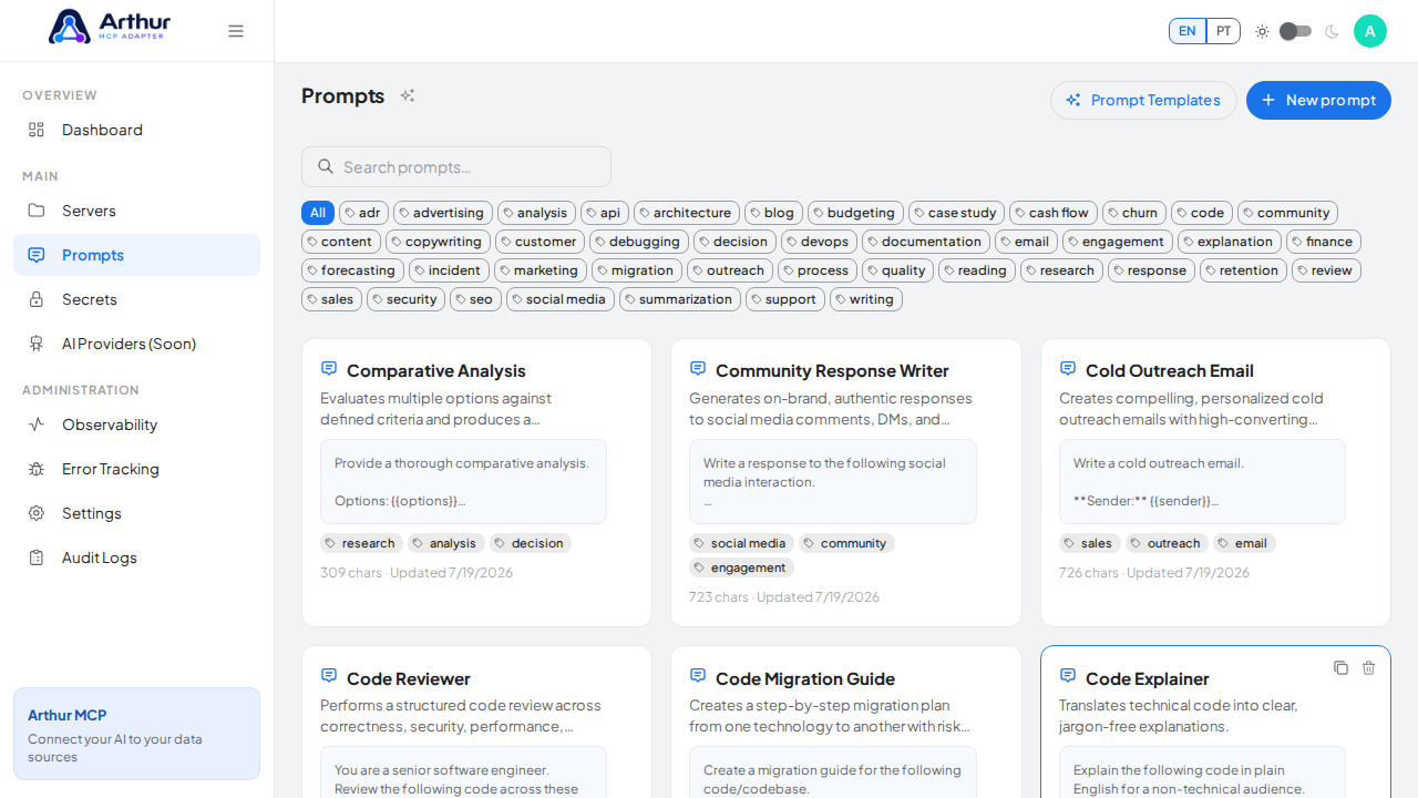 Create the Comparative Analysis prompt in the shared library