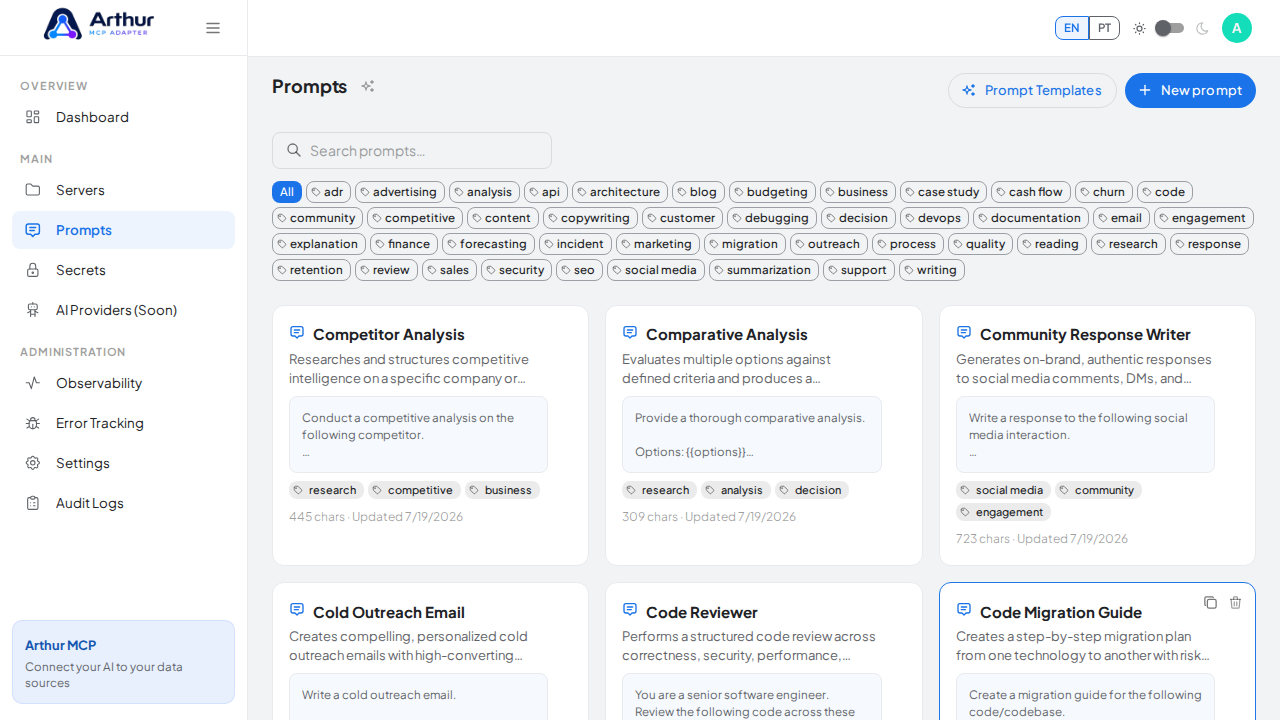 Create the Competitor Analysis prompt in the shared library