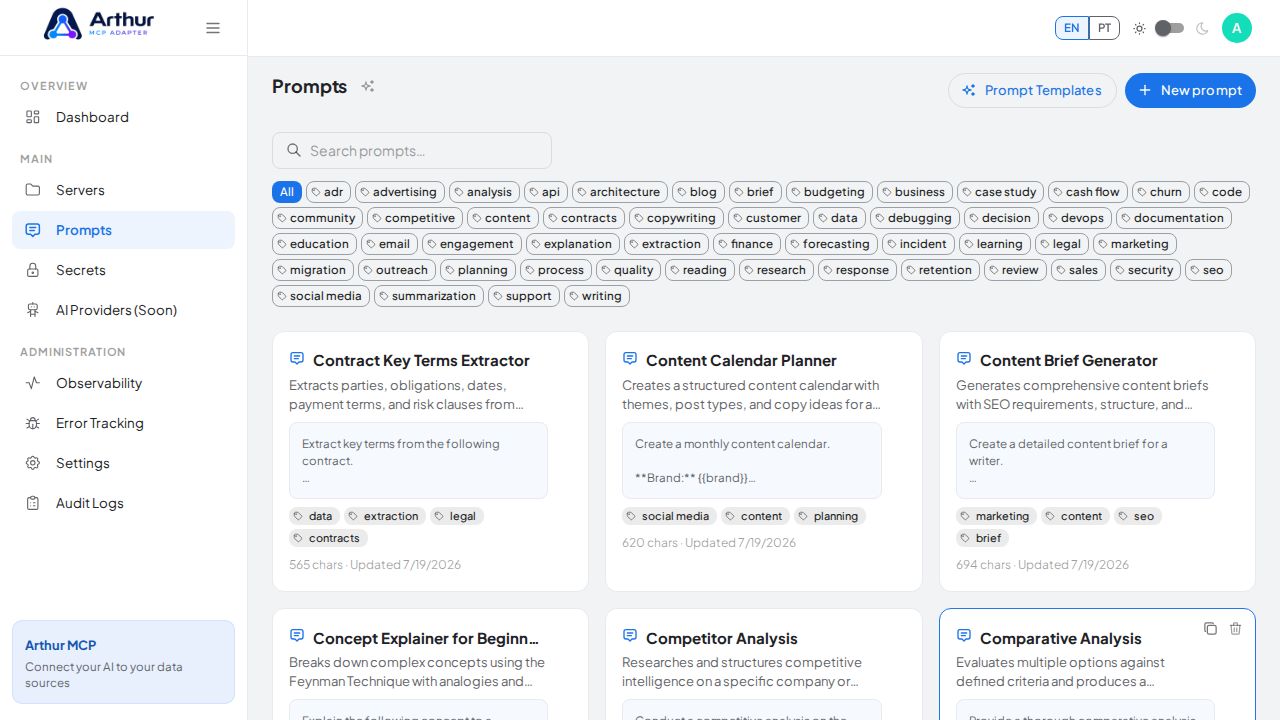 Create the Contract Key Terms Extractor prompt in the shared library