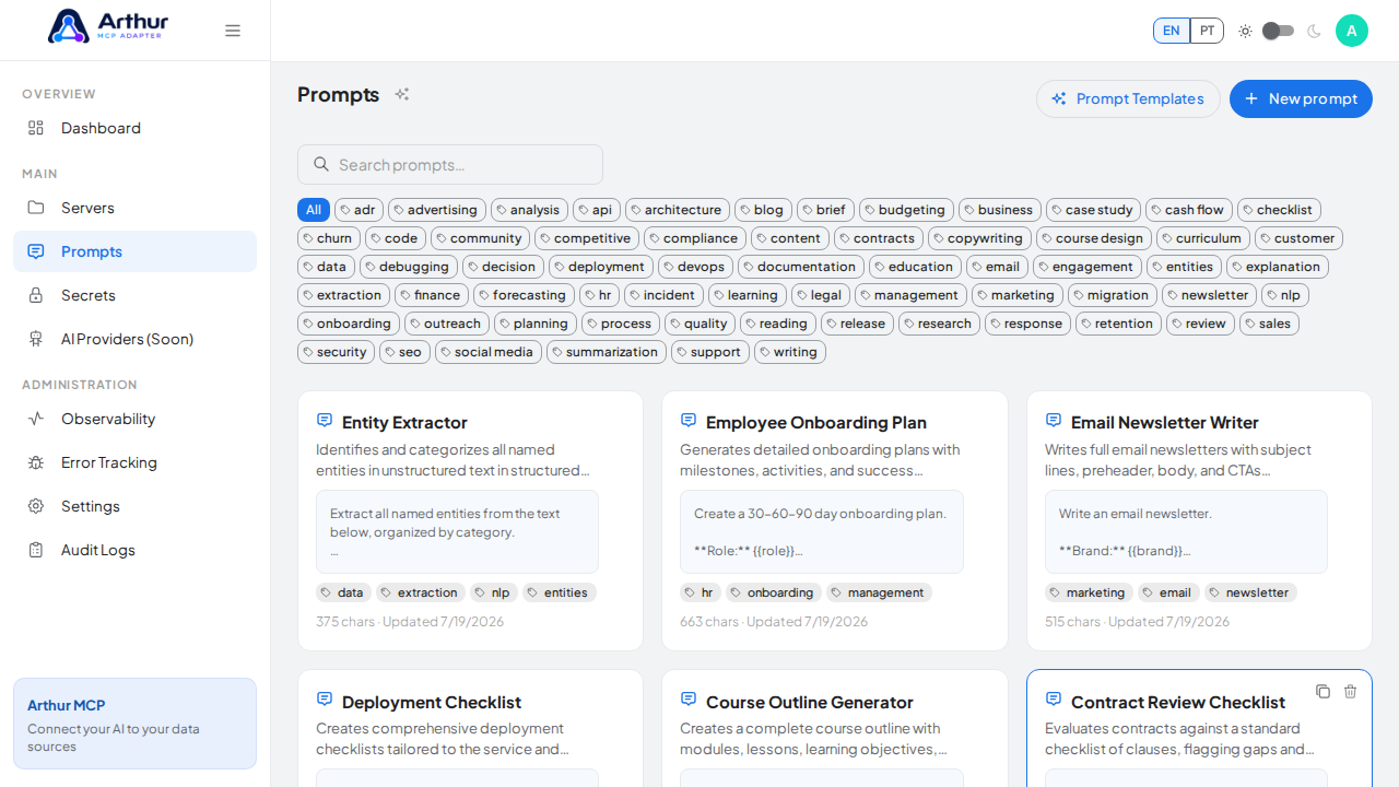 Create the Entity Extractor prompt in the shared library