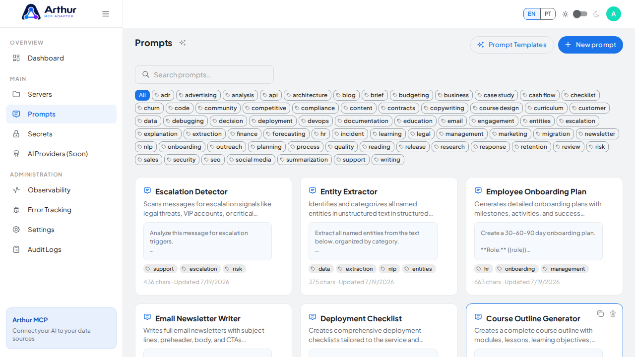 Create the Escalation Detector prompt in the shared library