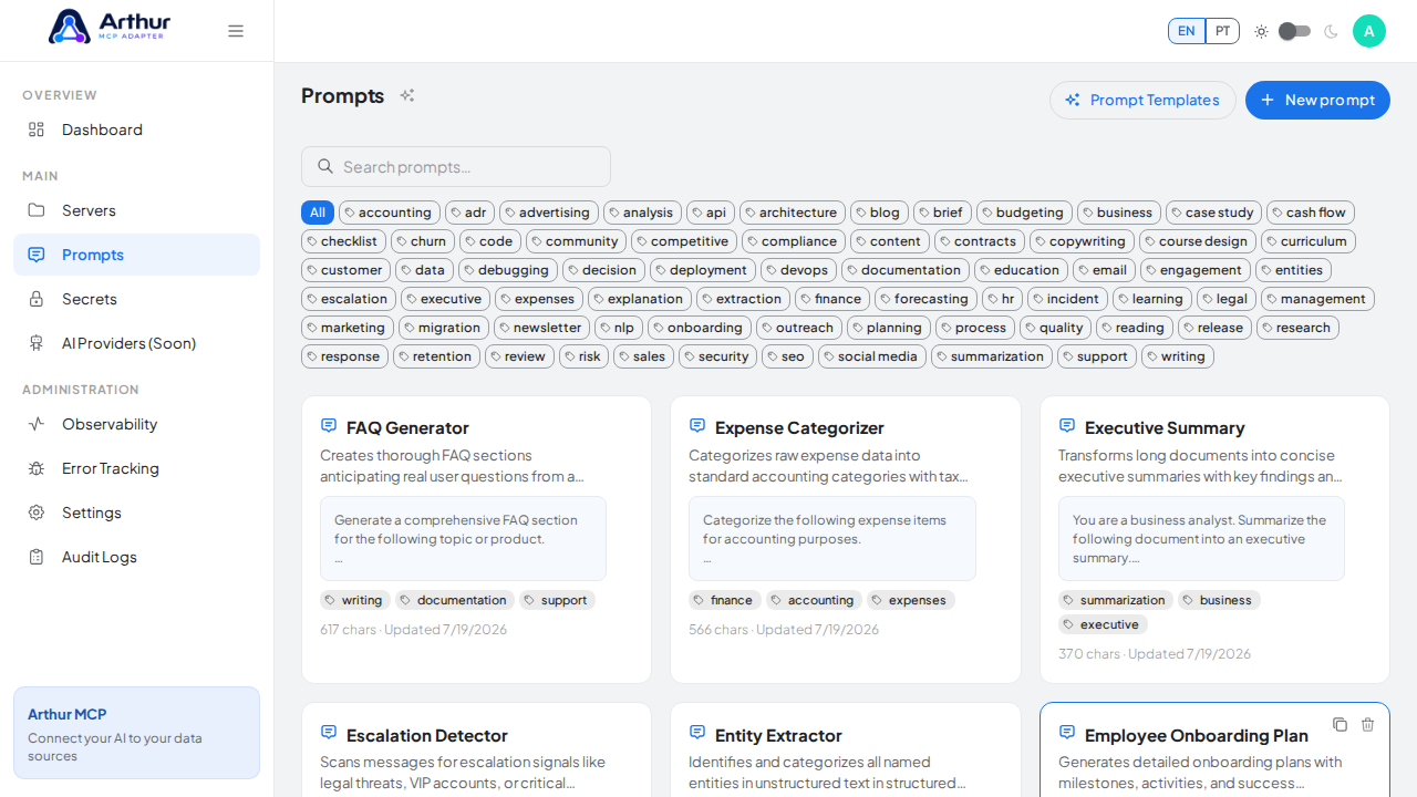 Create the FAQ Generator prompt in the shared library