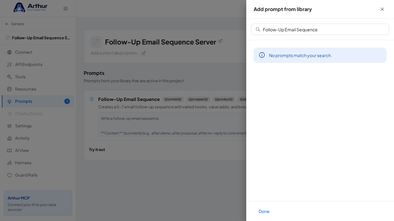 Link the Follow-Up Email Sequence prompt to the server