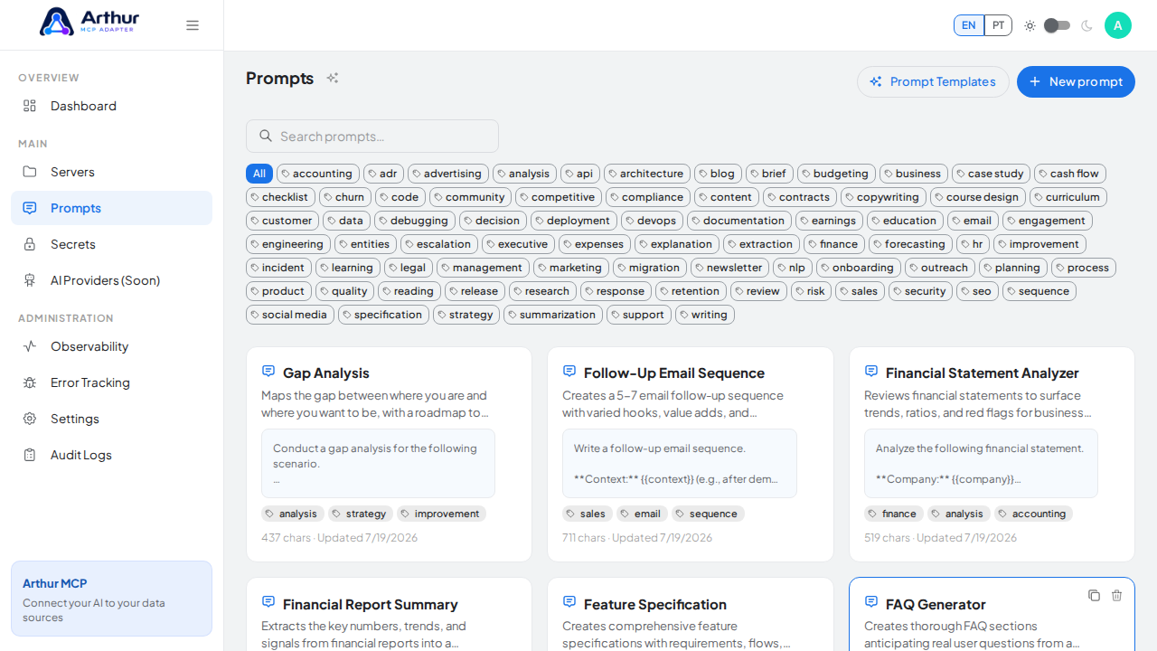 Create the Gap Analysis prompt in the shared library