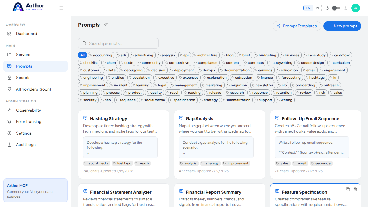 Create the Hashtag Strategy prompt in the shared library