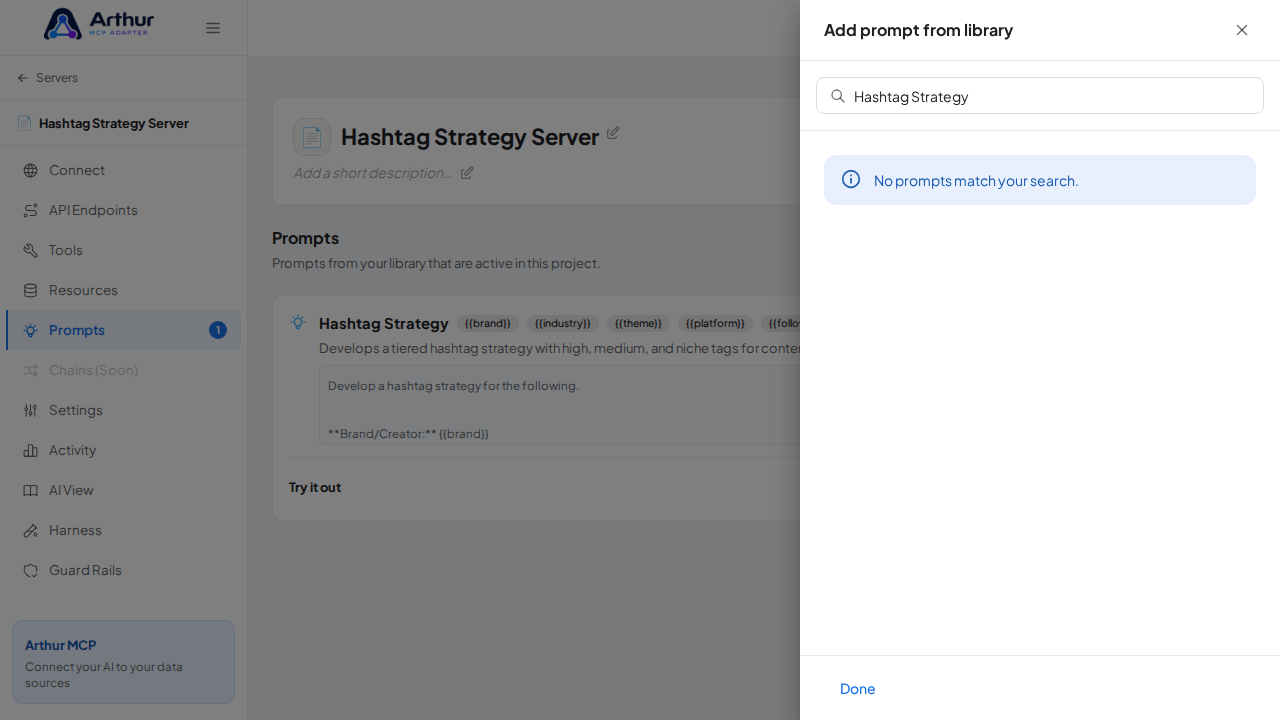 Link the Hashtag Strategy prompt to the server