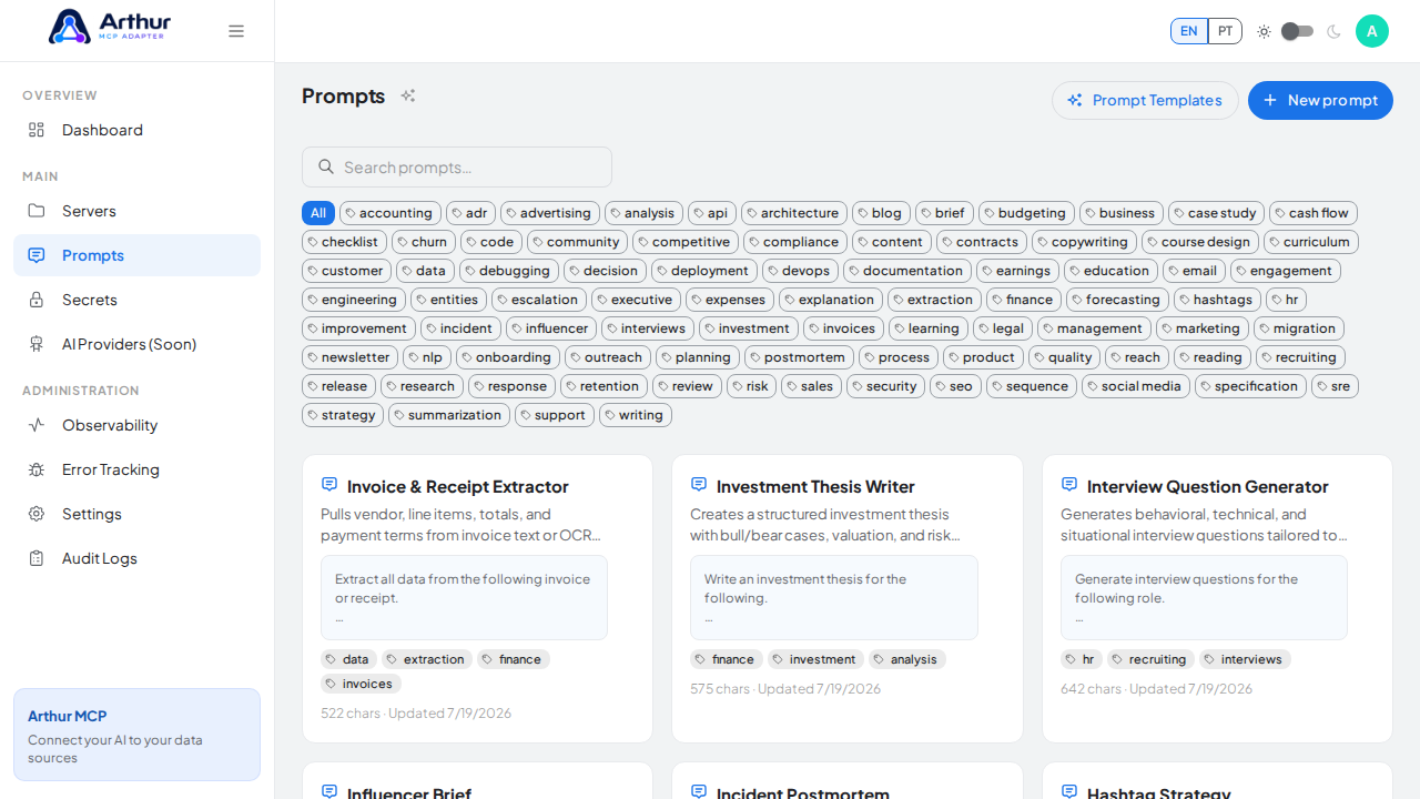 Create the Invoice & Receipt Extractor prompt in the shared library