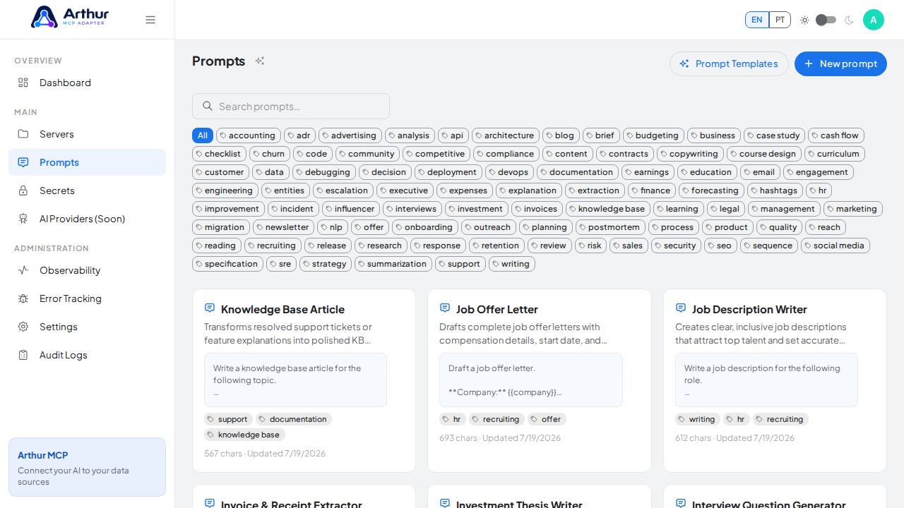 Create the Knowledge Base Article prompt in the shared library