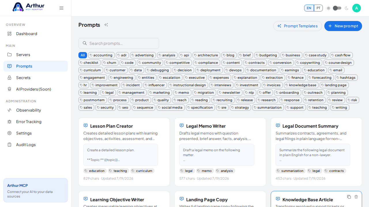 Create the Lesson Plan Creator prompt in the shared library