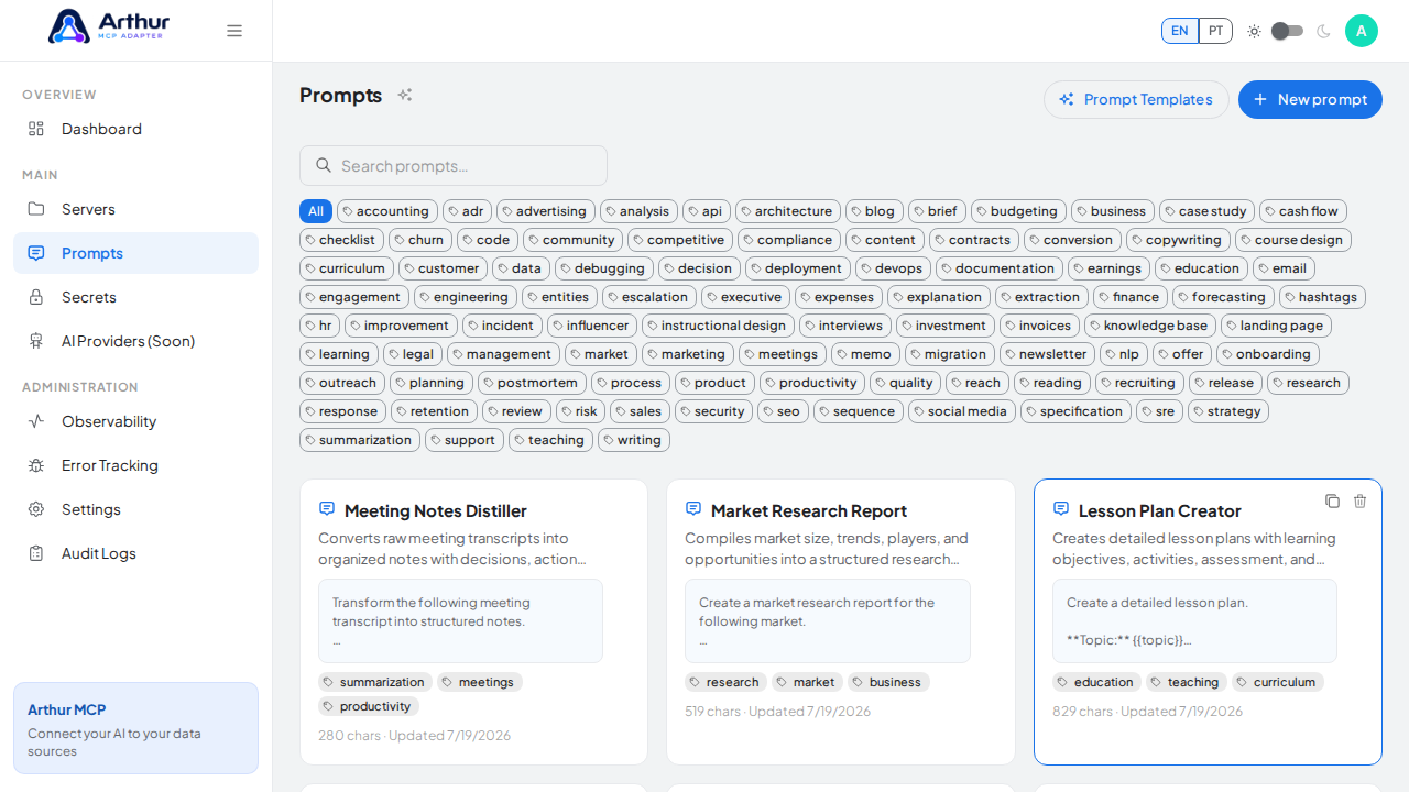 Create the Meeting Notes Distiller prompt in the shared library
