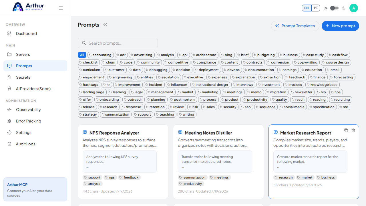 Create the NPS Response Analyzer prompt in the shared library